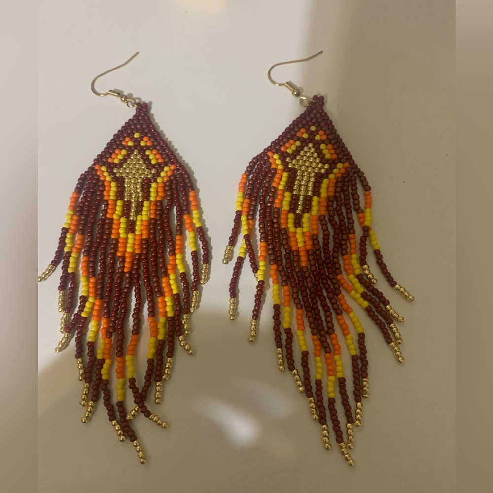 Hand made Native American/ boho style Beaded Earrings
